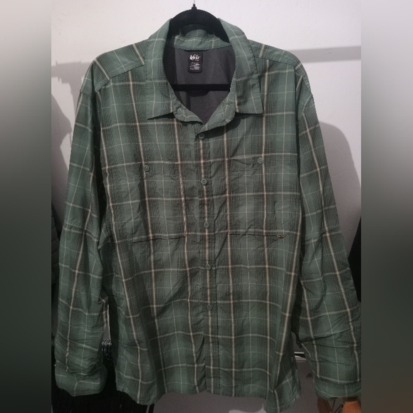 REI Other - REI Men's Green Plaid Shirt Button Up Shirt XXL